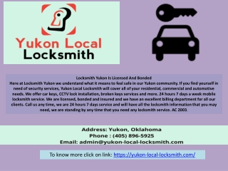 Yukon Local Locksmith Service