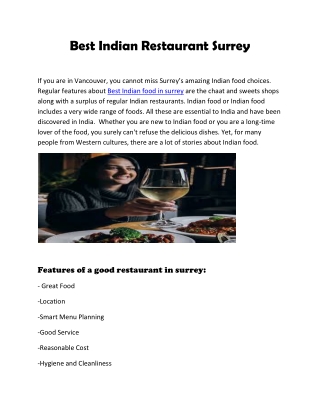 Best Indian Restaurant Surrey