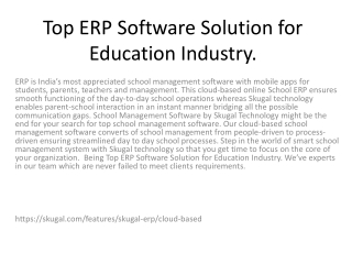 Top ERP Software Solution for Education Industry