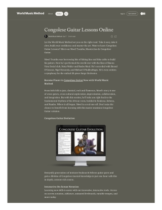 Congolese Guitar Lessons Online | Cuban Guitar Lessons