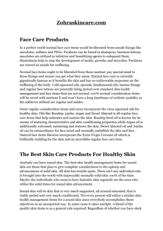 Face Care Products