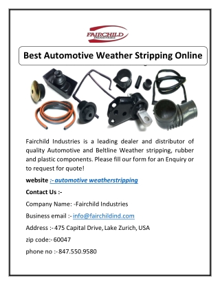 Best Automotive Weather Stripping Online