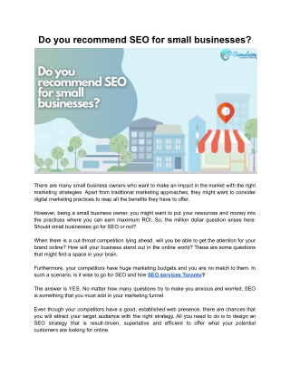 Do you recommend SEO for small businesses?