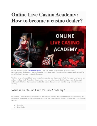 How to become a casino dealer?
