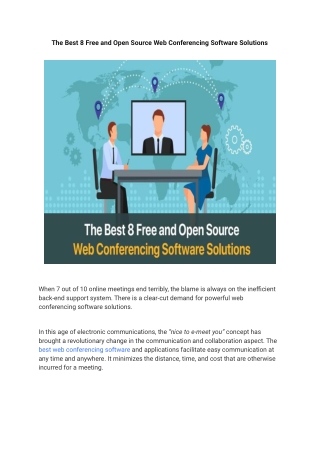 Web Conferencing Software Solutions