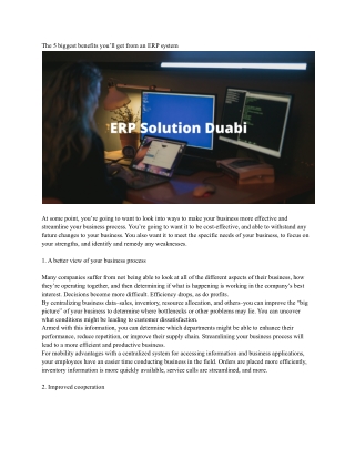 ERP Solution Duabi