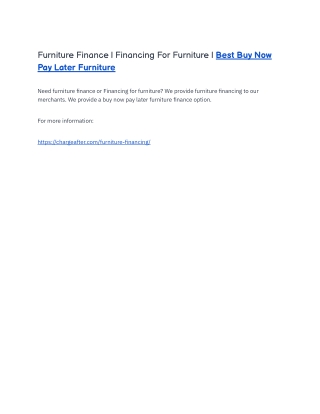 Furniture Finance | Financing For Furniture | Best Buy Now Pay Later Furniture