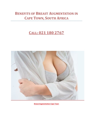 Benefits of Breast Augmentation in Cape Town, South Africa