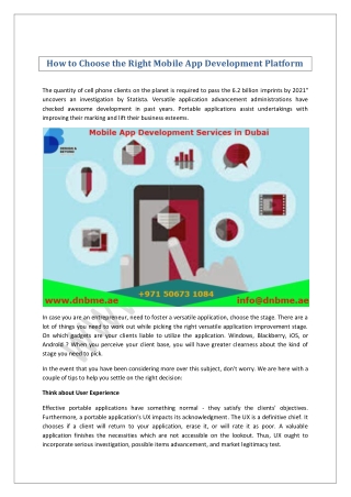How to Choose the Right Mobile App Development Platform