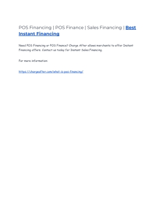 POS Financing | POS Finance | Sales Financing | Best Instant Financing