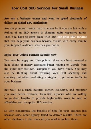 Low cost SEO services for small business | Kashtbhanjan Digital