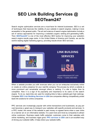 SEO Link Building Services @ SEOTeam247