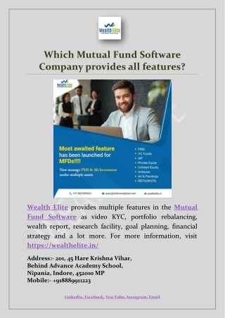 Which Mutual Fund Software Company provides all features