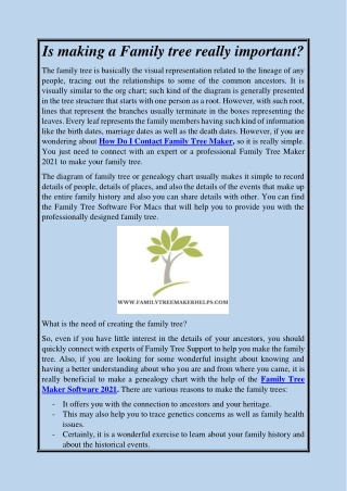 Is making a Family tree really important