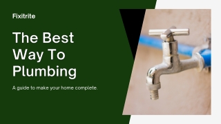 The Best Way To Plumbing