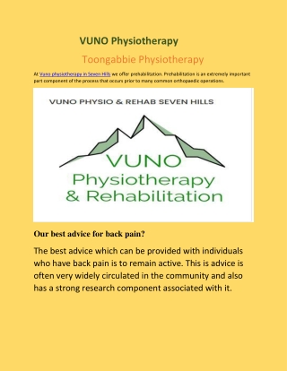 Toongabbie Physiotherapy