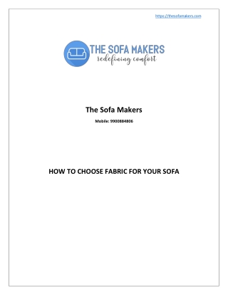 How To Choose Fabric For Your Sofa