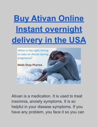 Buy Ativan Online Instant overnight delivery in the USA