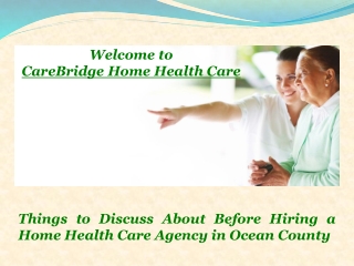 Home Health Care Agency in Ocean County