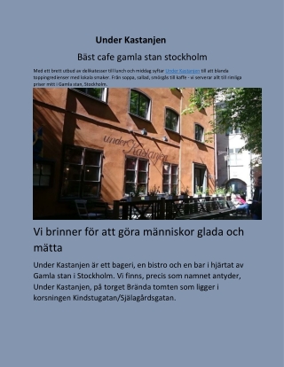 Bäst cafe gamla stan stockholm
