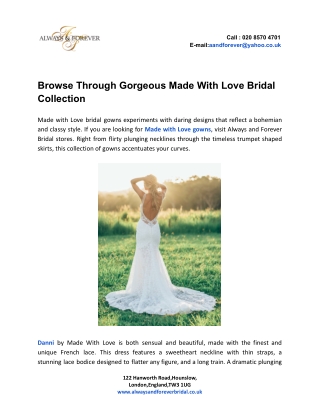 Browse Through Gorgeous Made With Love Bridal Collection