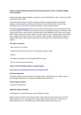 Global Landscaping Software Market 2021