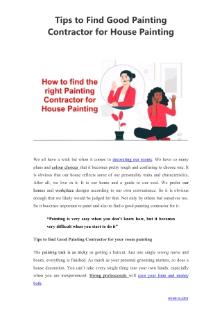 Tips to Find Good Painting Contractor for House Painting