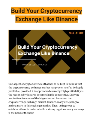 Build Your Cryptocurrency Exchange Like Binance