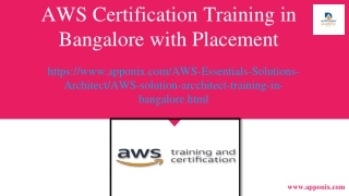 AWS Certification Training in Bangalore with Placement.