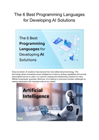 The 6 Best Programming Languages for Developing AI Solutions