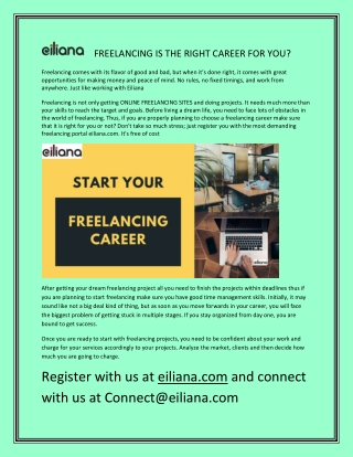FREELANCING IS RIGHT CAREER FOR YOU