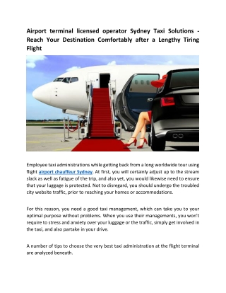 Airport terminal licensed operator Sydney Taxi Solutions
