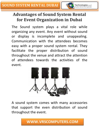 Advantages of Sound System Rental for Event Organization in Dubai