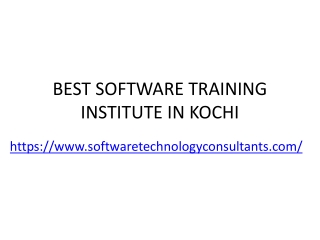 BEST SOFTWARE TRAINING INSTITUTE IN KOCHI