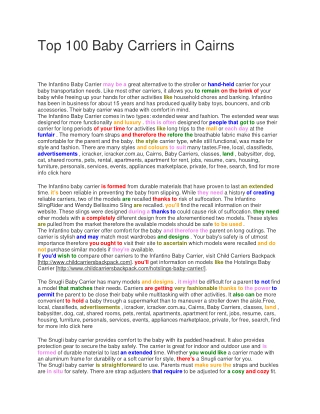 Top 100 Baby Carriers in Cairns (1)