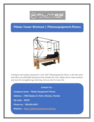 Pilates Tower Workout | Pilatesequipment.fitness