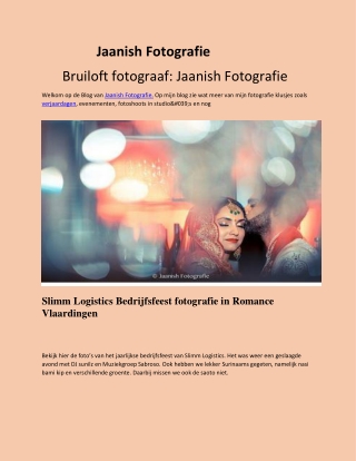 Bruiloft fotograaf Jaanish Fotografie