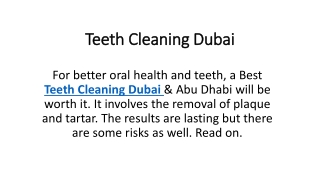 Teeth Cleaning Dubai