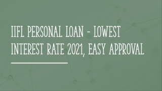 IIFL Personal Loan Interest Rate @16% 2021 - Affordable Interest Rates