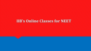 IIB’s Online Classes for NEET