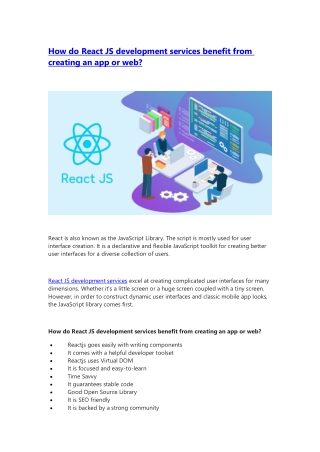 How do React JS development services benefit from creating an app or web