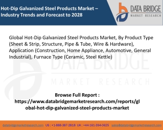 Global Hot-Dip Galvanized Steel Products Market – Industry Trends and Forecast to 2028