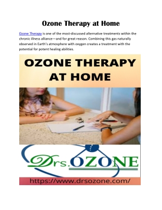 Ozone Therapy at Home