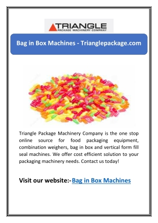 Bag in Box Machines - Trianglepackage.com