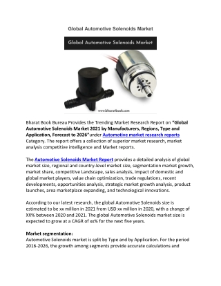 Global Automotive Solenoids Market