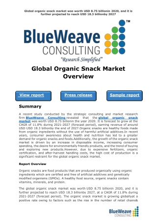 Global Organic Snack Market