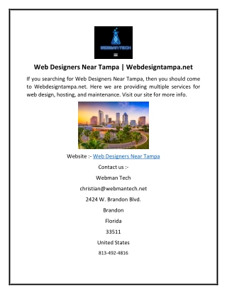 Web Designers Near Tampa  Webdesigntampa.net