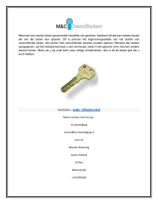 M&C Cilinderslot| Mc-cilinder.nl