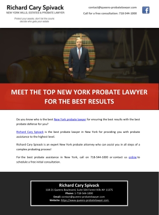 MEET THE TOP NEW YORK PROBATE LAWYER FOR THE BEST RESULTS