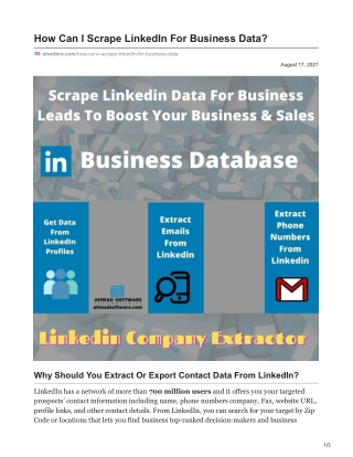 How Can I Scrape LinkedIn For Business Data?